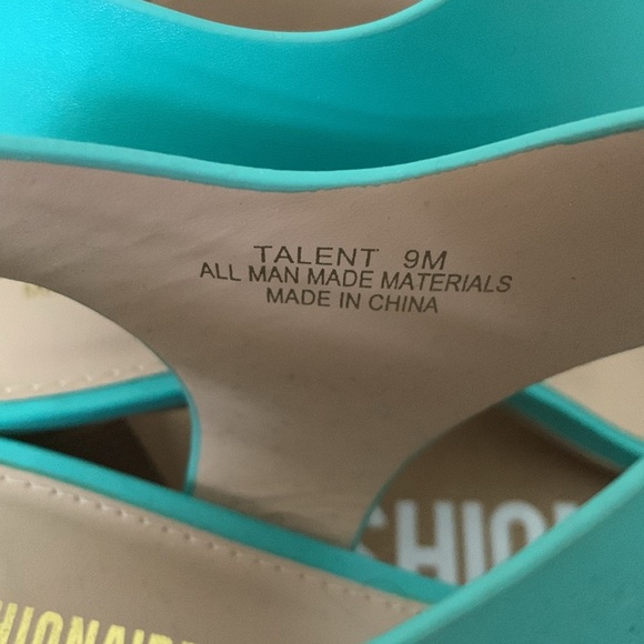 Vegan cushionaire memory foam turquoise sandals - Picture 6 of 8